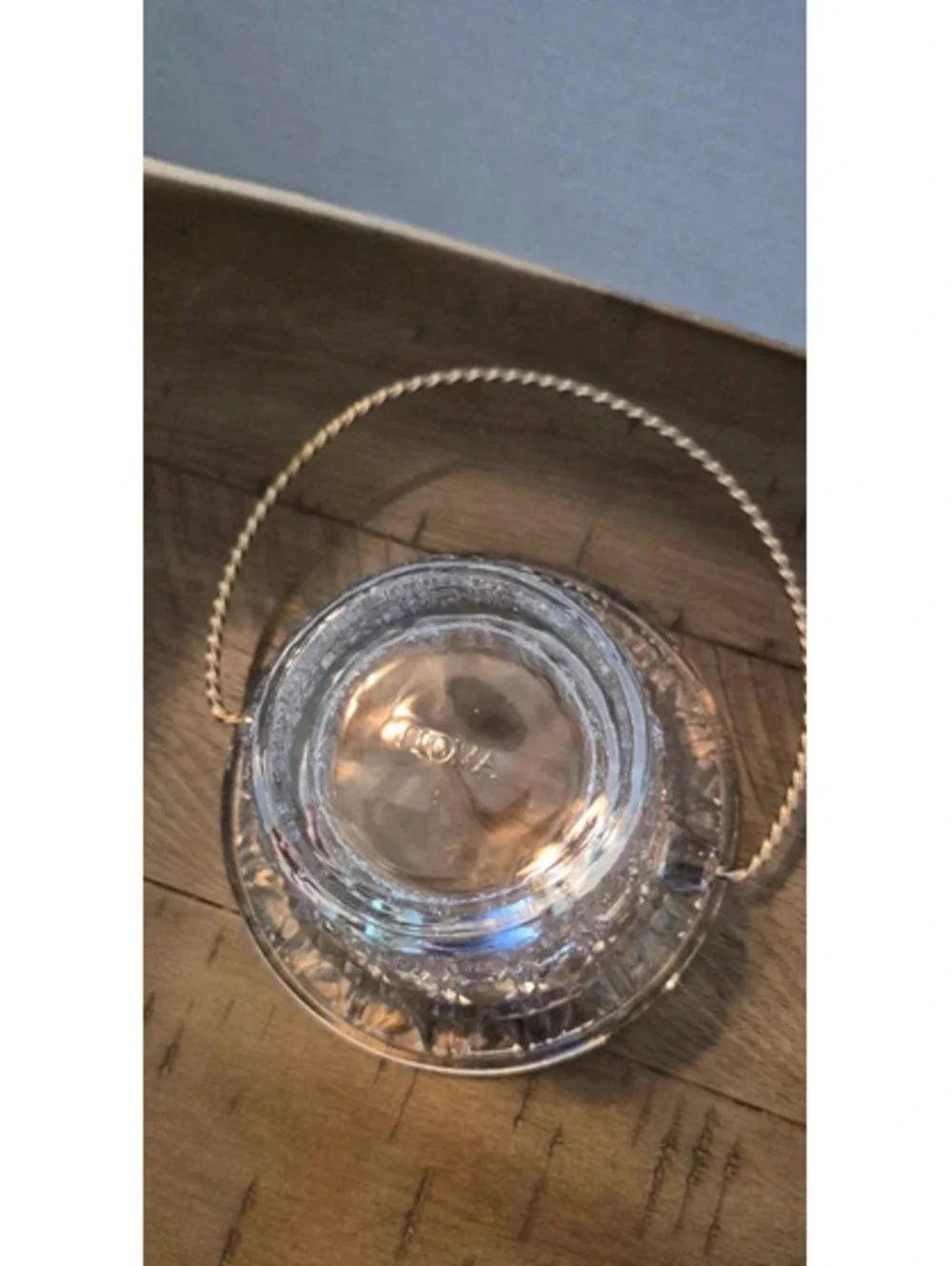 Vintage 1970's Avon Fostoria Glass Hat Basket with Wire Handle